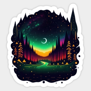 Galactic Forest - White BG Sticker